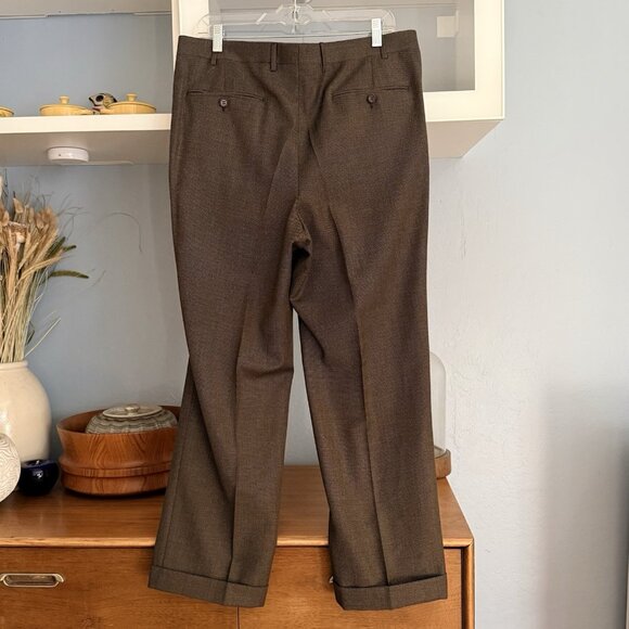 Canali 2 Piece Suit 52R Brown Birdseye Super 120s Wool Pleated 3 Button Italy - Picture 3 of 12